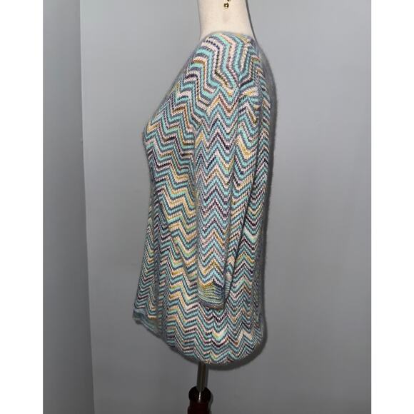 MISSONI Chevron Knit Mohair-Blend Sweater Top - size XL - Picture 6 of 12